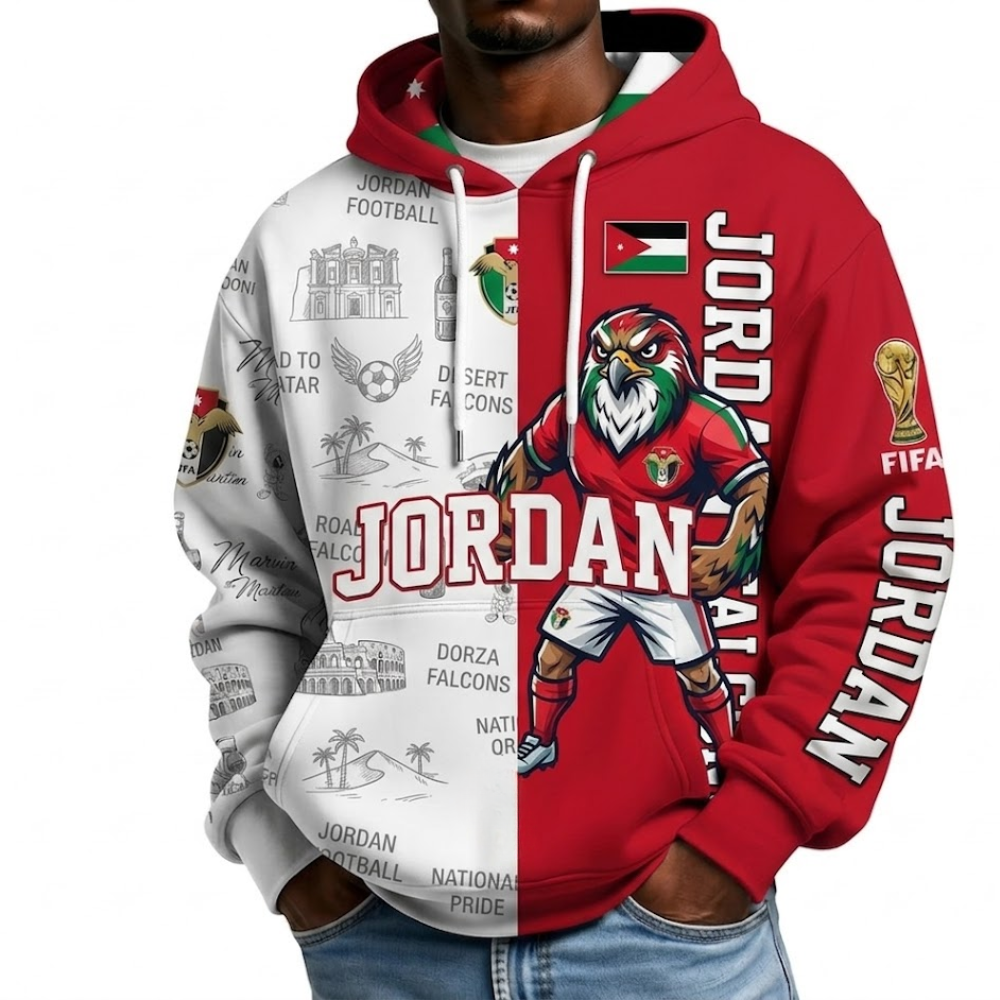FIFA 2026 Jordan Football Themed All Over Printed Hoodie