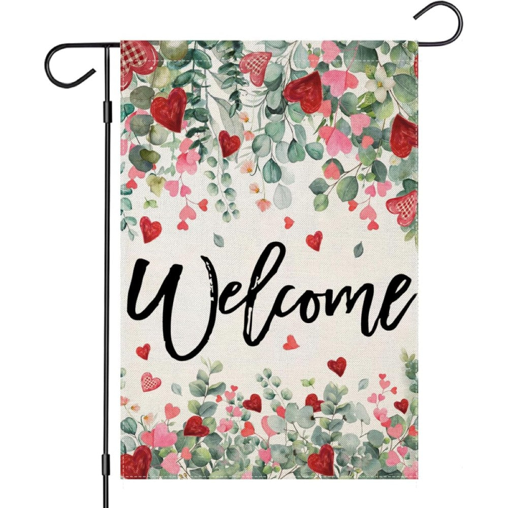 Valentine Day Floral Garden Flag-Globe Flags