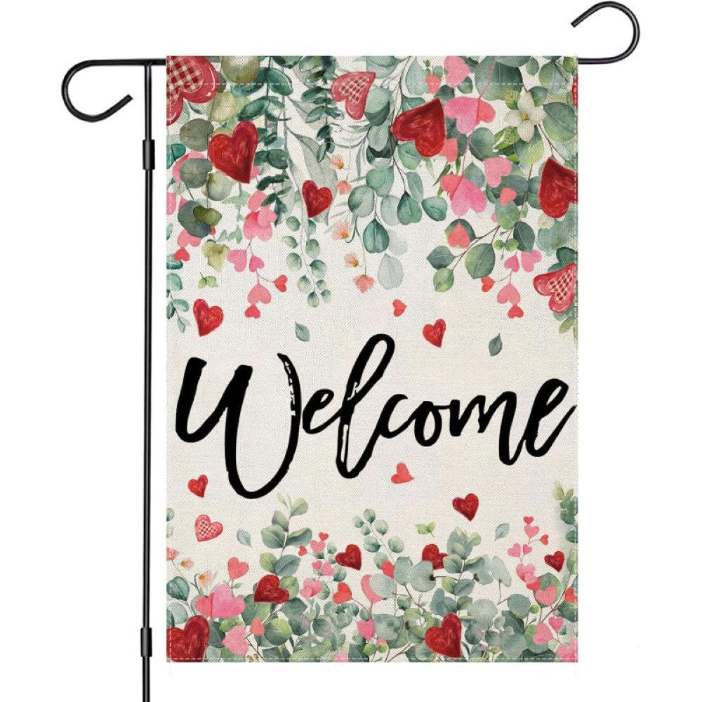 Valentine Day Floral Garden Flag-Globe Flags