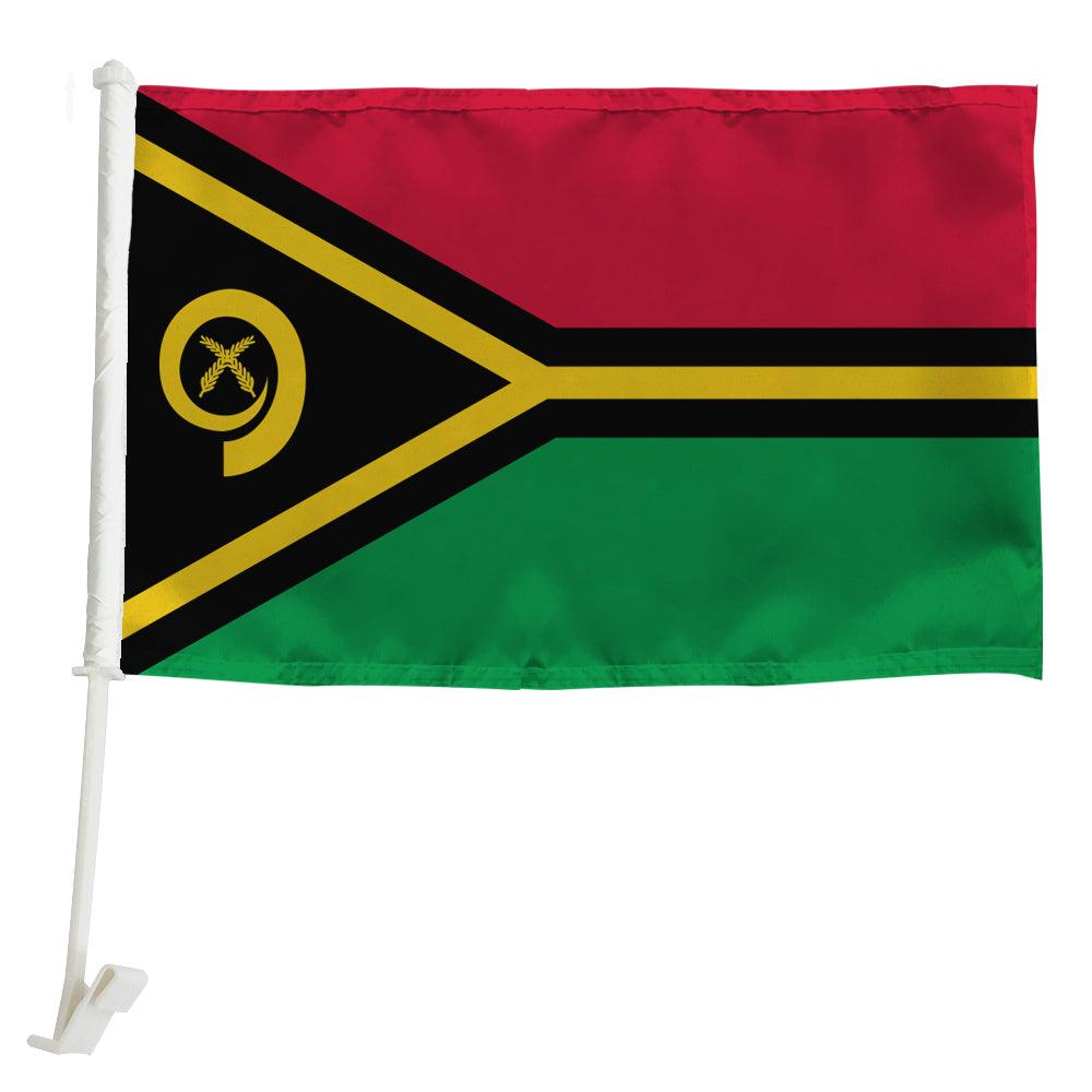 Vanuatu Car Window Mounted Flag-Globe Flags