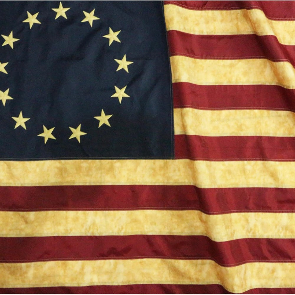 Vintage Tea Stained Betsy Ross Flag-Globe Flags