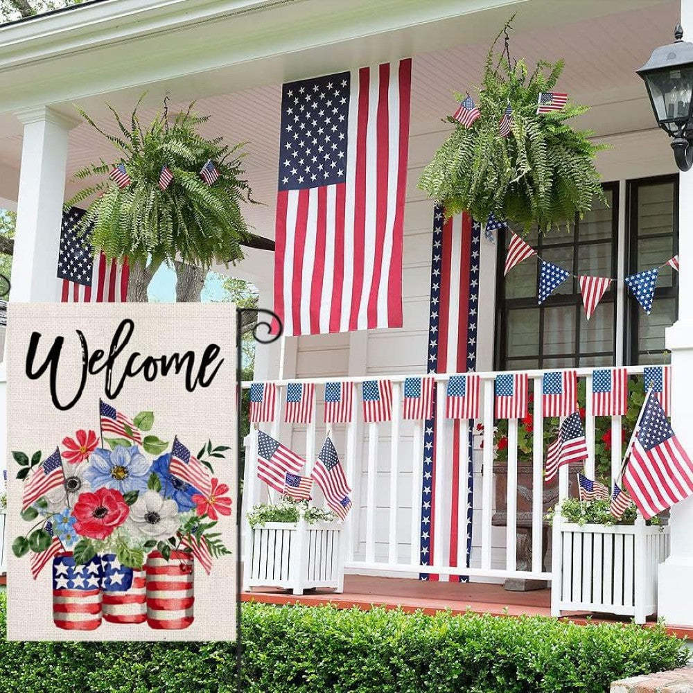 Home Sweet Home Festive 4th Of July Garden Flag-Globe Flags