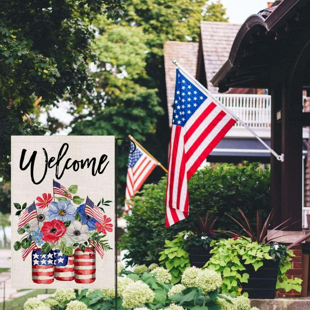 Home Sweet Home Festive 4th Of July Garden Flag-Globe Flags