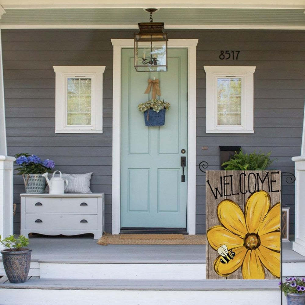 Welcome Printed Summer Garden Flag-Globe Flags