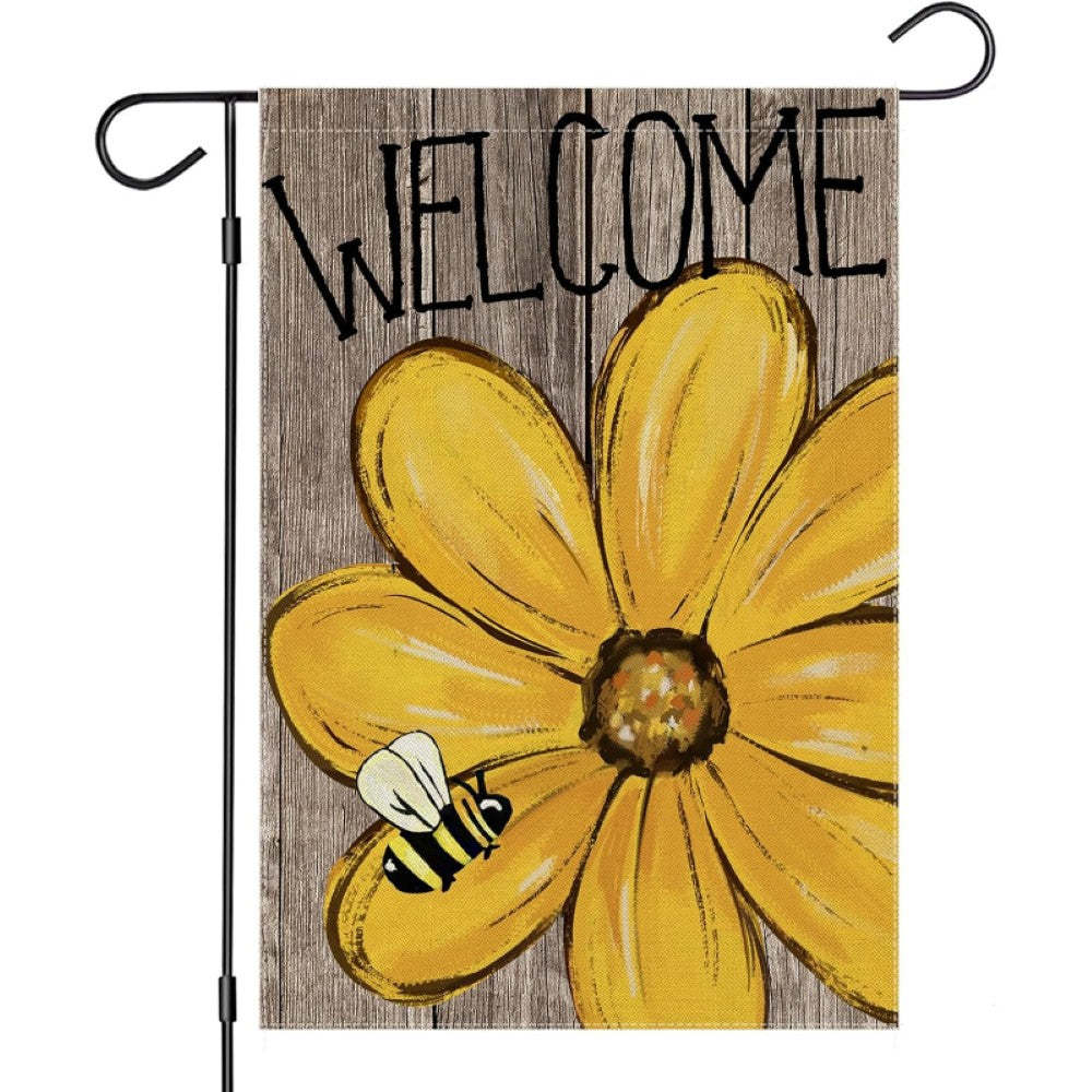 Welcome Printed Summer Garden Flag-Globe Flags