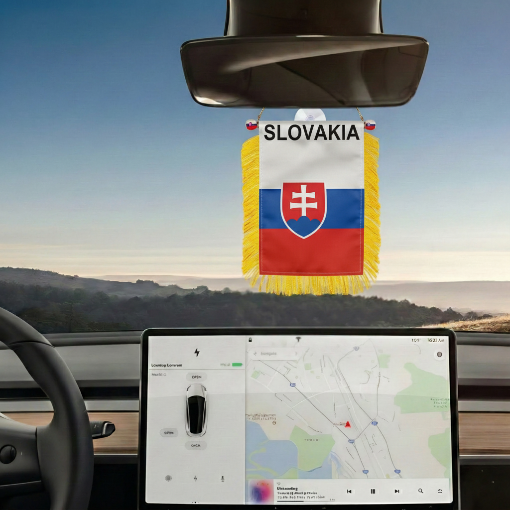 Official FIFA 2026 Slovakia Car Window Mini Decorative Flag