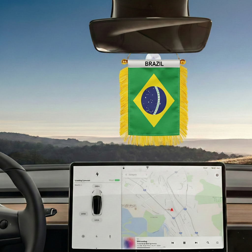 Official FIFA 2026 Brazil Car Window Mini Decorative Flag