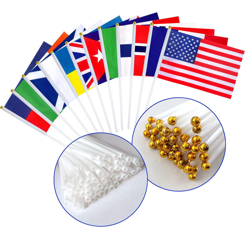 Country Flags On Sticks Set Pack Of 200-Globe Flags