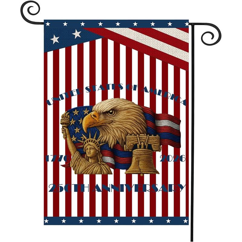 American 250th Anniversary Garden Flag - 250th Birthday Edition (1776-2026) with Stars & Stripes House Flag, Durable Fade-Resistant Outdoor Decoration for 4th of July, Patriotic Yard Sign