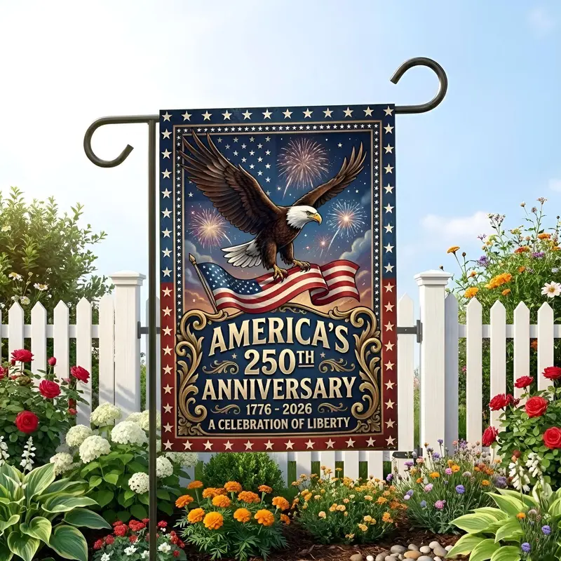 250 Years of American Garden Flag, 250th Anniversary USA Patriotic Yard Banner
