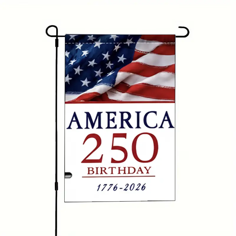 American 250th Anniversary Garden Flag - 250th Birthday Edition (1776-2026) with Stars & Stripes House Flag, Durable Fade-Resistant Outdoor Decoration for 4th of July, Patriotic Yard Sign