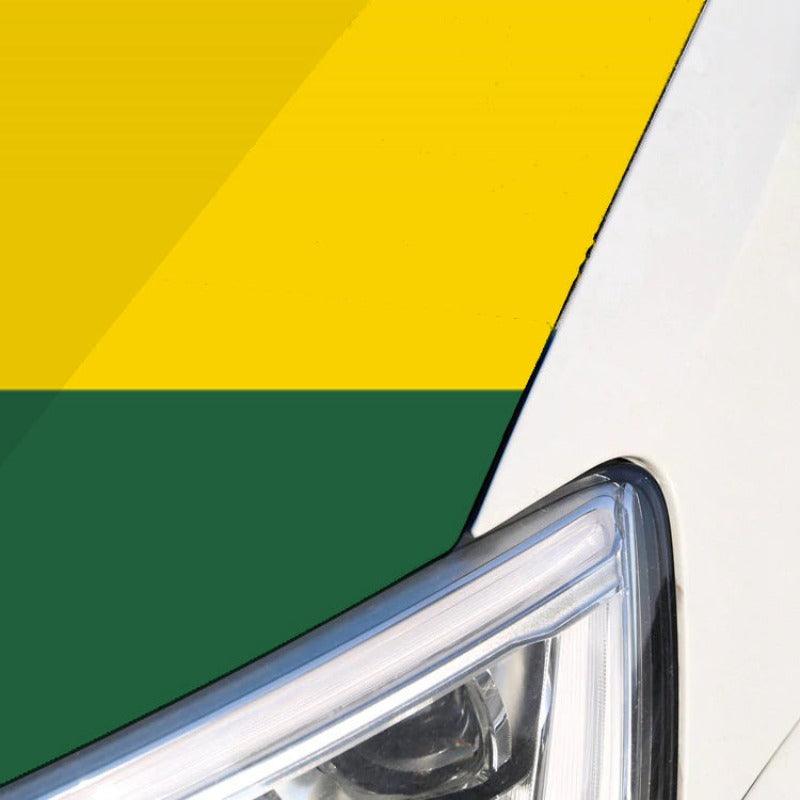 Rwanda Car Hood-Cover Flag showing magnetic base attachment detail