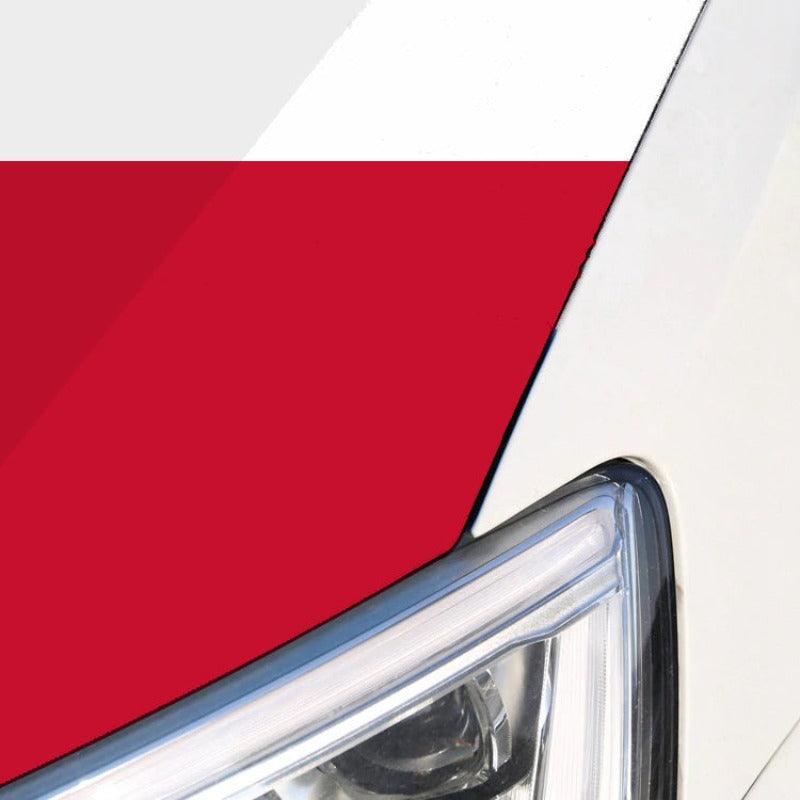 Greenland Flag Car Hood mounted on car hood while driving