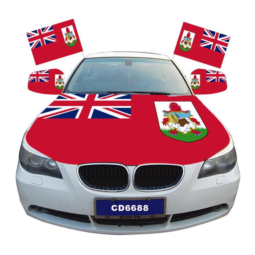 Bermuda Car Hood Cover Flag Polyester Vehicle Wrap For Outdoor Display-Globe Flags