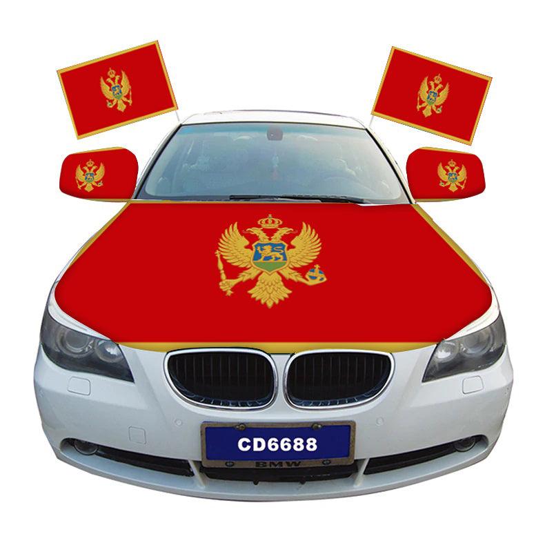 Montenegro Car Hood Flag-Globe Flags
