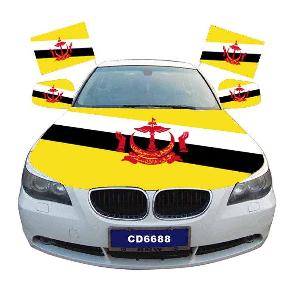 Brunei Car Hood Flag – Durable Patriotic Cover for National Events-Globe Flags