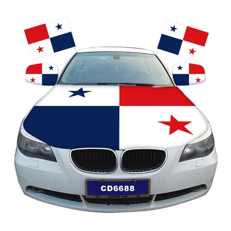 Panama Car Hood Cover-Globe Flags