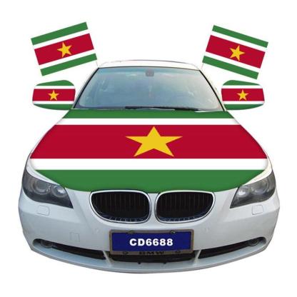 Suriname Car Hood Cover Flag-Globe Flags