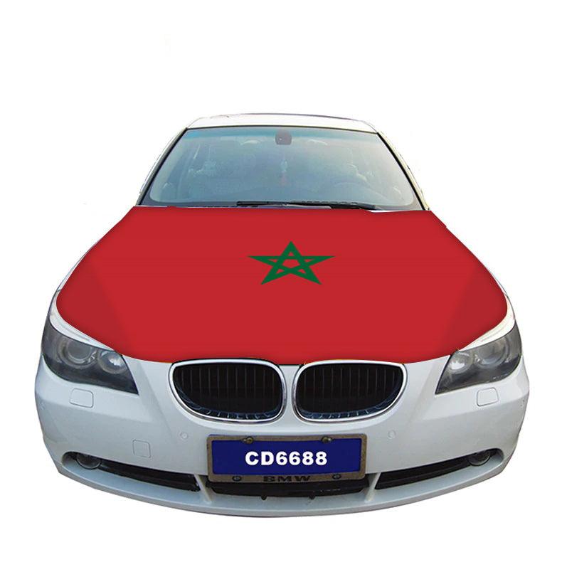 Morocco Car Hood Cover-Globe Flags