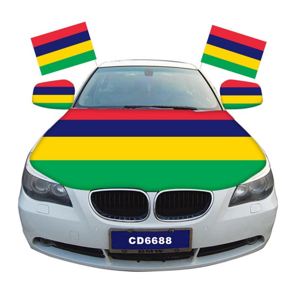 Mauritius Car Hood Flag-Globe Flags