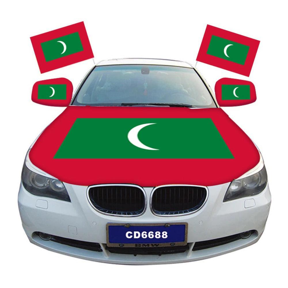 Maldives Car Hood Flag-Globe Flags