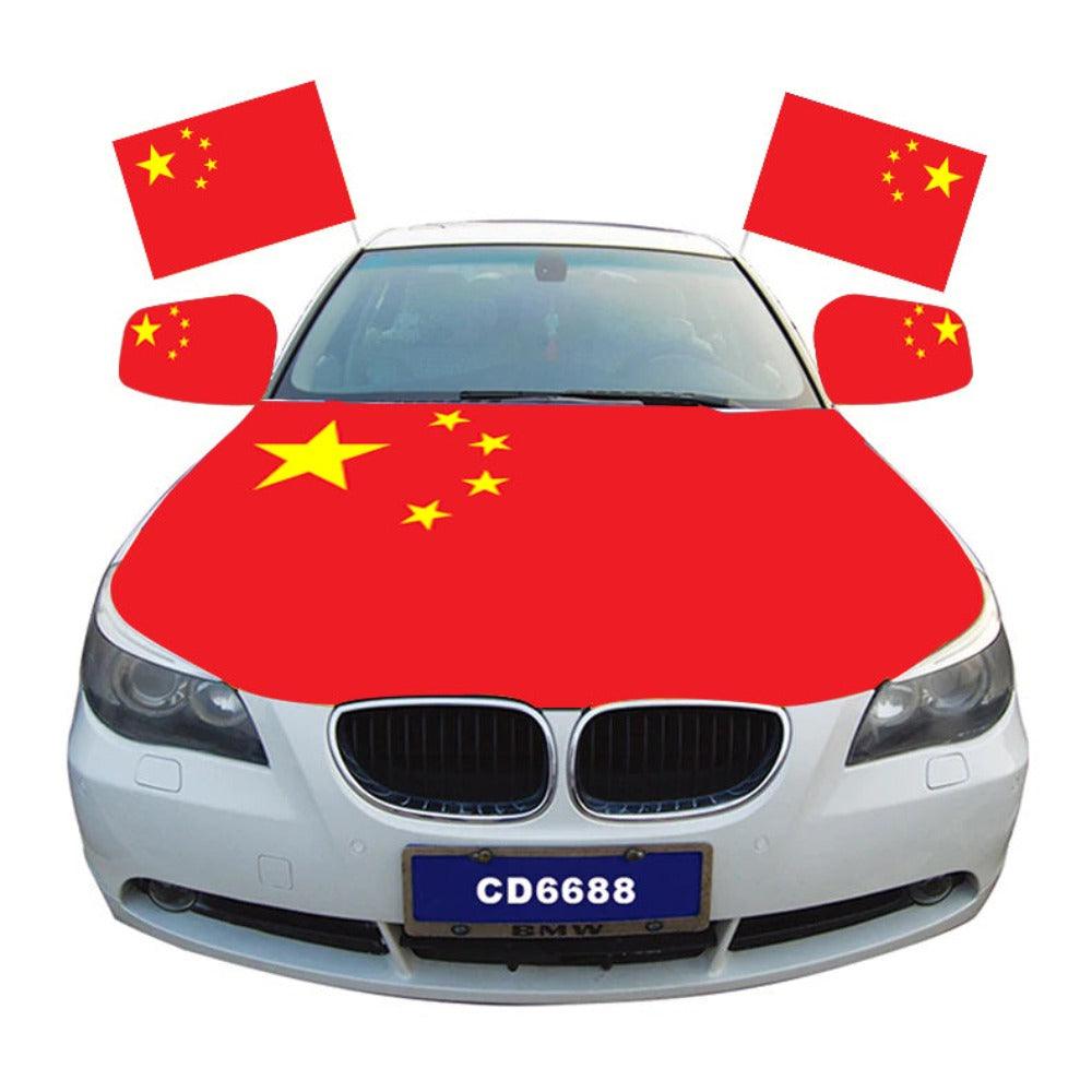 China Car Hood Cover Flag-Globe Flags