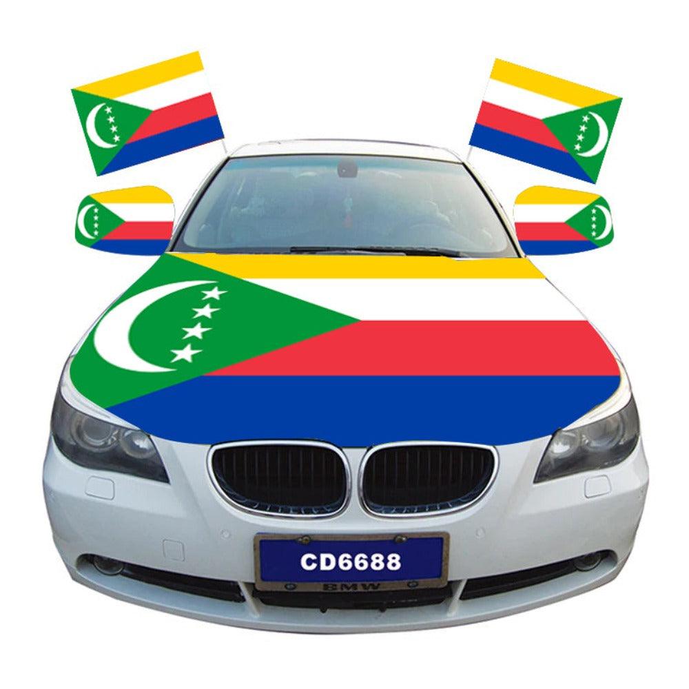 Comoros Flag Car Hood Cover-Globe Flags