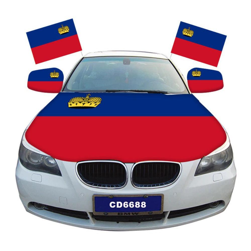 Liechtenstein Car Hood Flag-Globe Flags