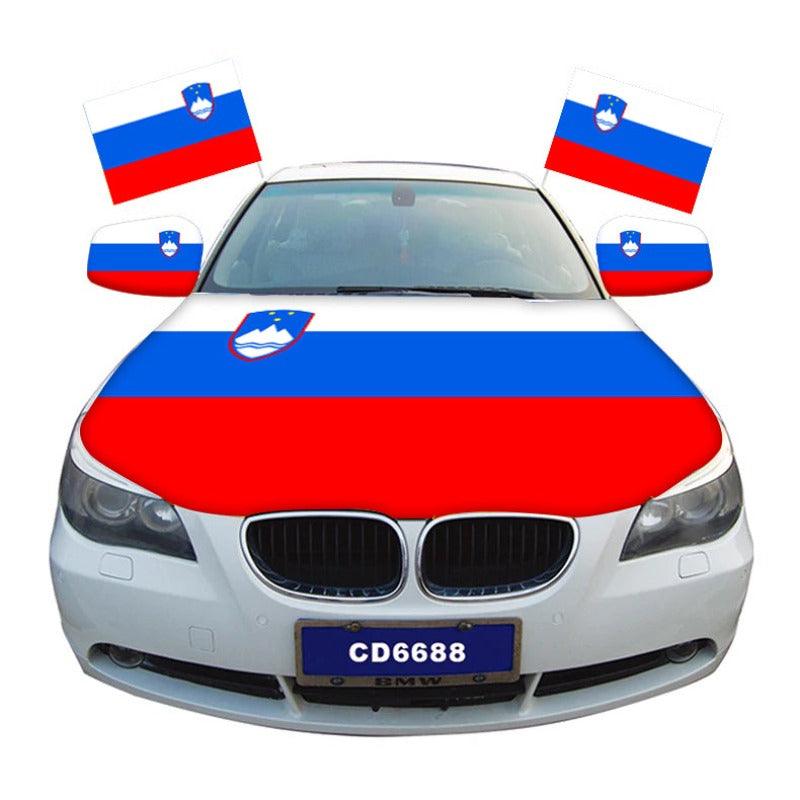 Slovenia Car Hood Cover Flag-Globe Flags
