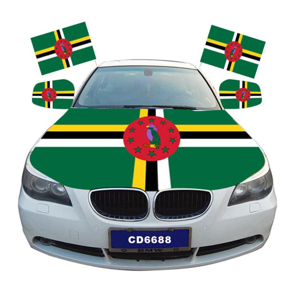 Dominica Car Hood Flag - product view
