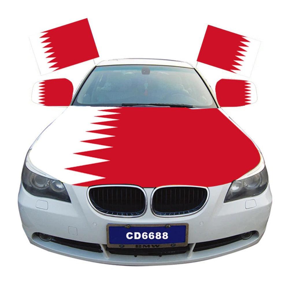 Bahrain Car Hood Cover Flag-Globe Flags