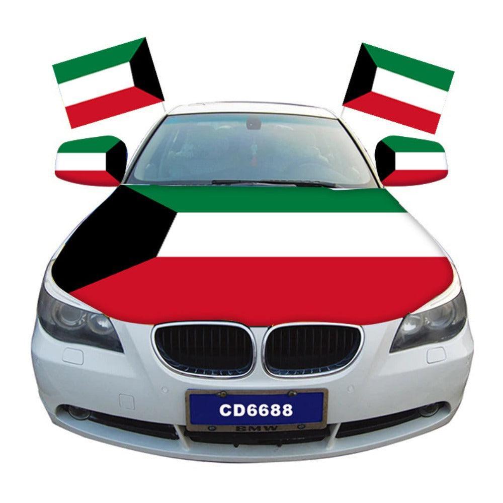 Kuwait Car Hood Cover-Globe Flags