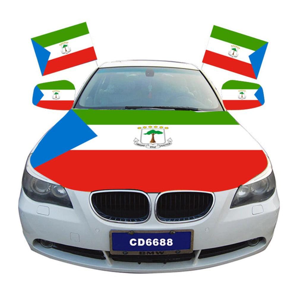 Equatorial Guinea Car Hood-Globe Flags