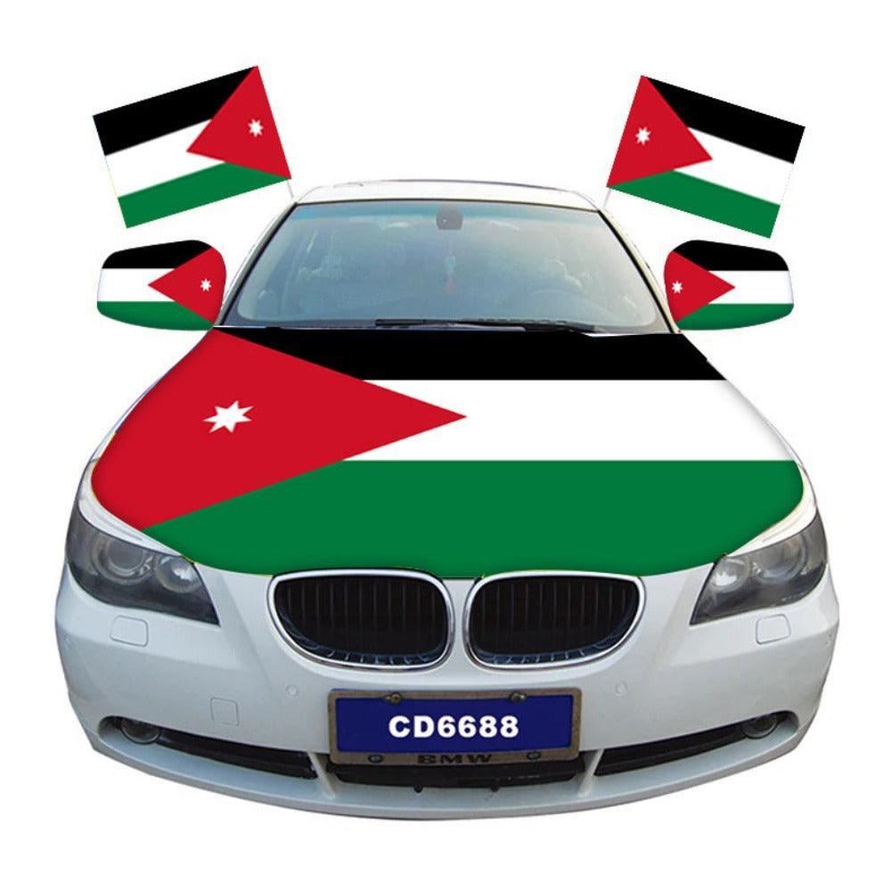 Jordan Car Hood Cover-Globe Flags