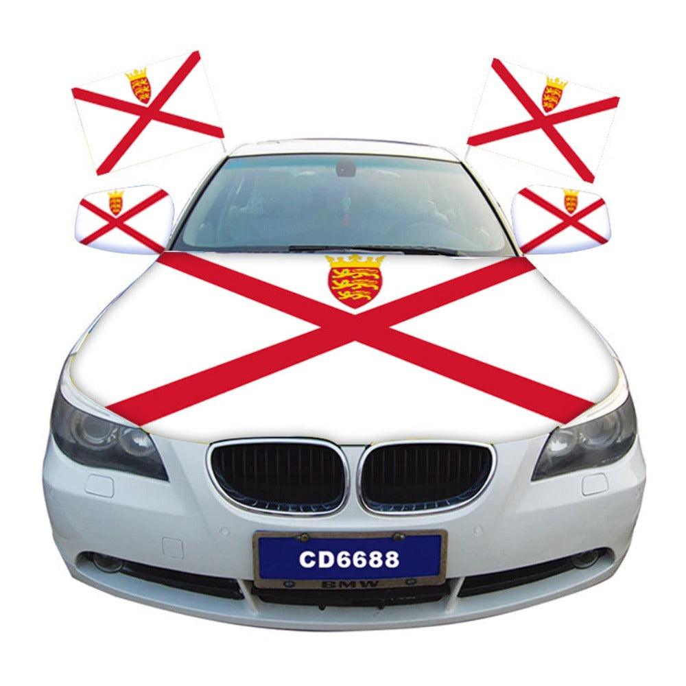 Jersey Car Hood Cover-Globe Flags