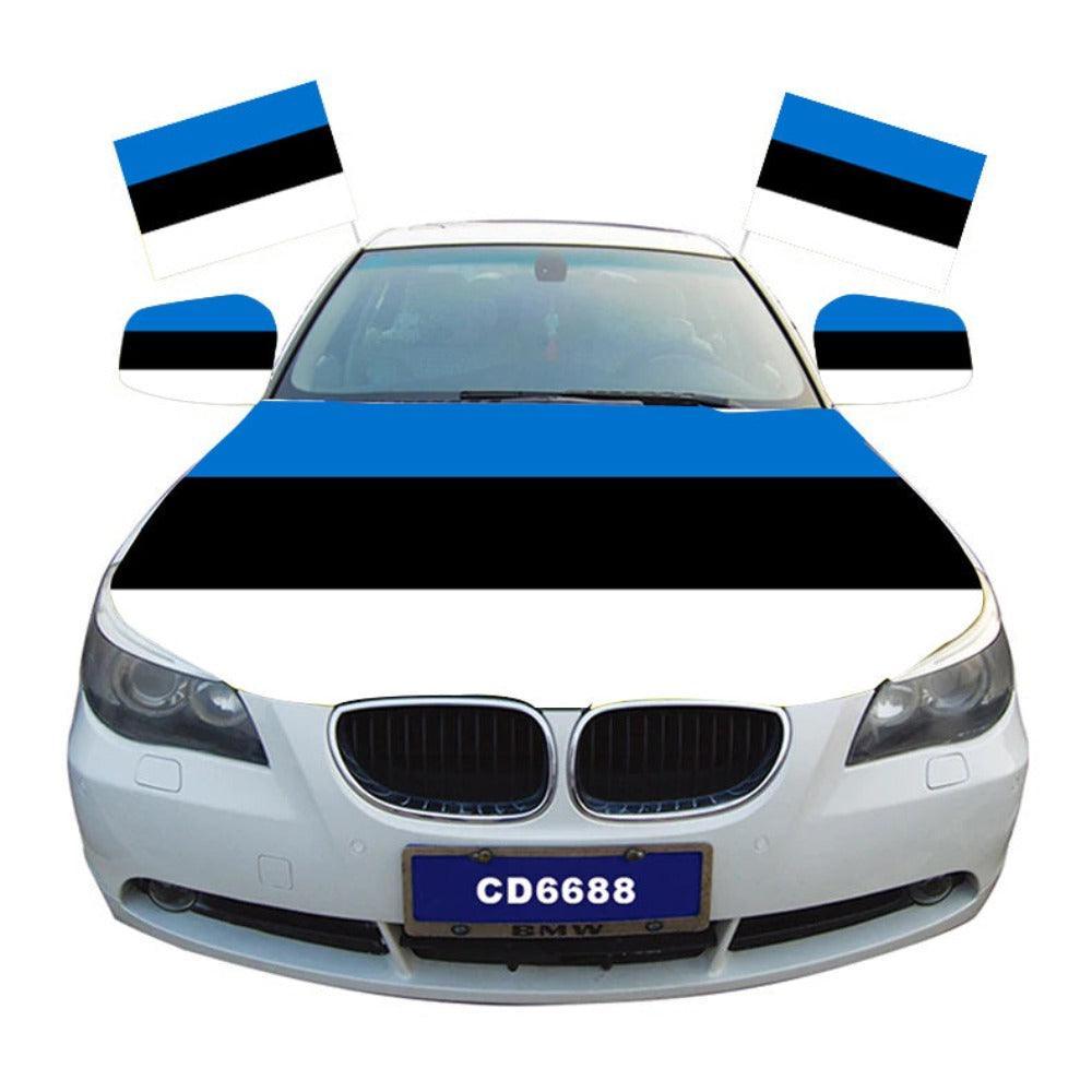 Estonia Flag Car Hood-Globe Flags