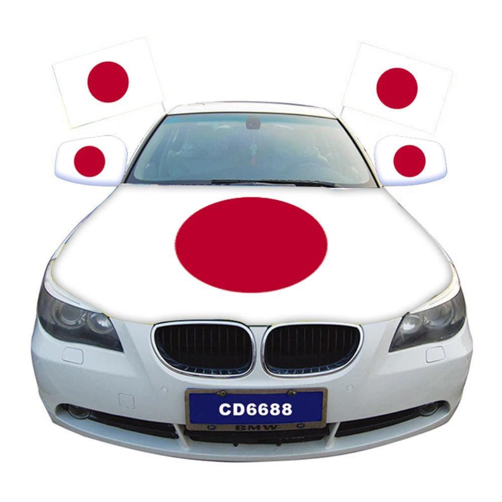 Japan Car Hood Cover-Globe Flags