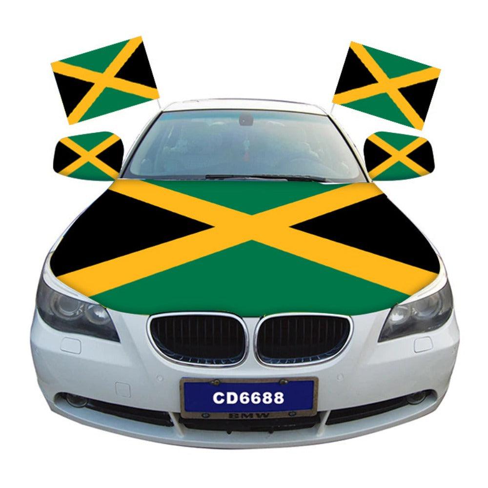 Jamaica Car Hood Cover-Globe Flags