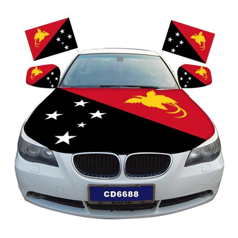 Papua New-Guinea Hood Cover – Show Patriotism on Your Vehicle-Globe Flags