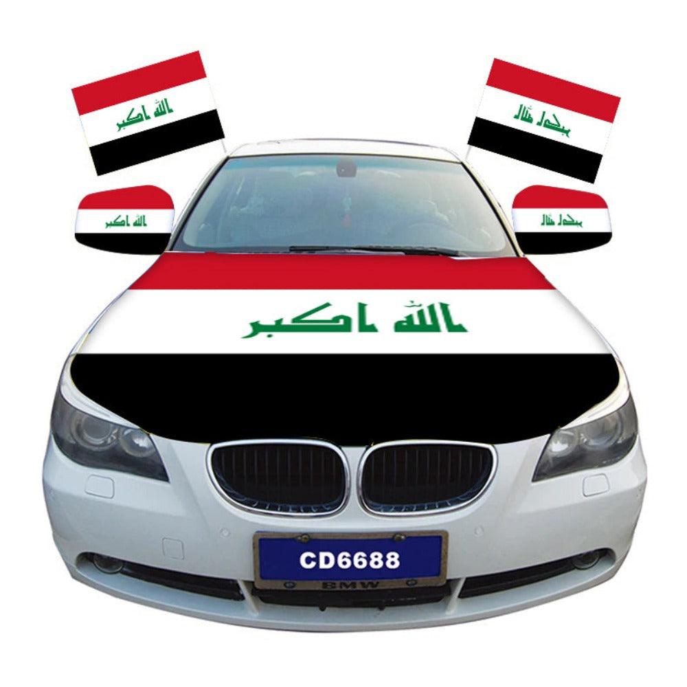 Iraq Car Hood Cover-Globe Flags