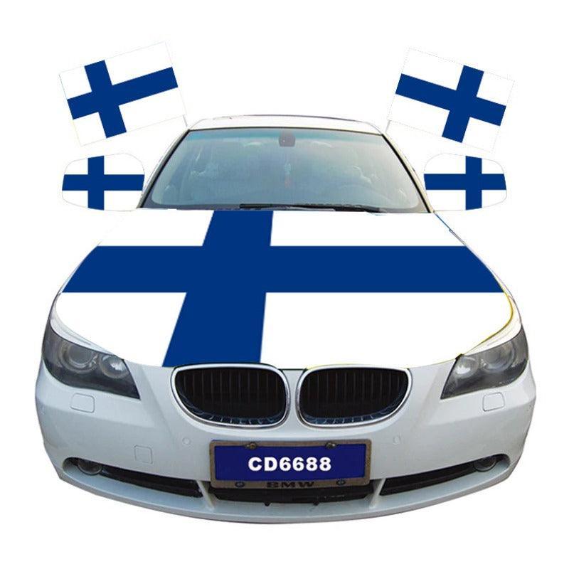 Finland Car Hood Cover-Globe Flags
