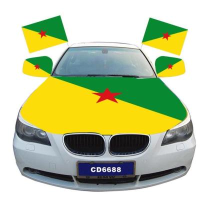 Guiana Car Hood Cover-Globe Flags