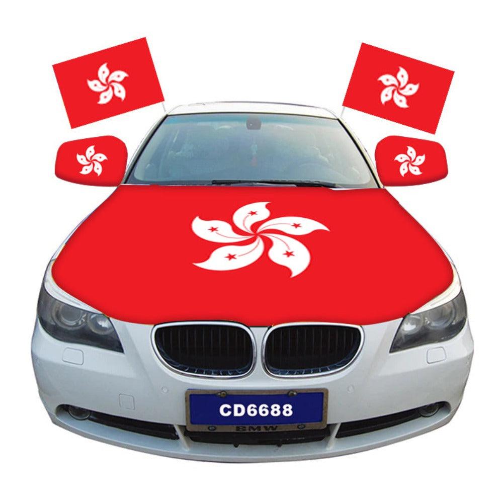 Hong Kong Car Hood-Globe Flags