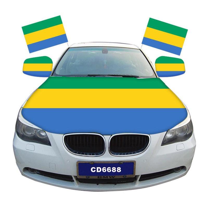 Gabon Car Hood Cover-Globe Flags