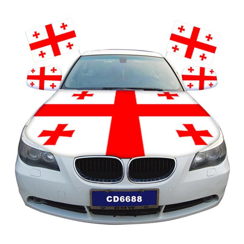 Georgia Car Hood Cover Polyester Cover-Globe Flags