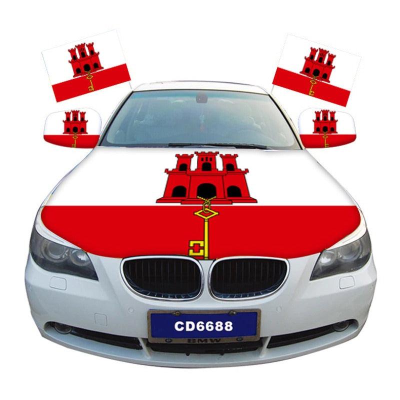 Gibraltar Car Hood Cover-Globe Flags