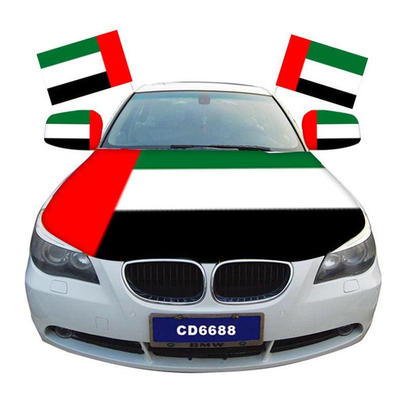 UAE Car Hood Cover-Globe Flags