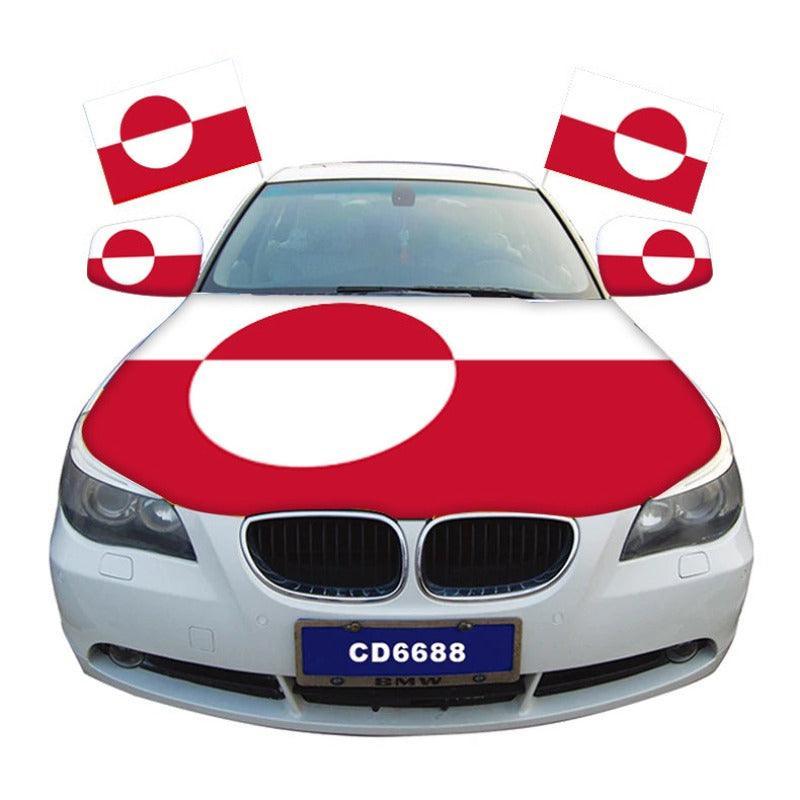 Greenland Flag Car Hood-Globe Flags