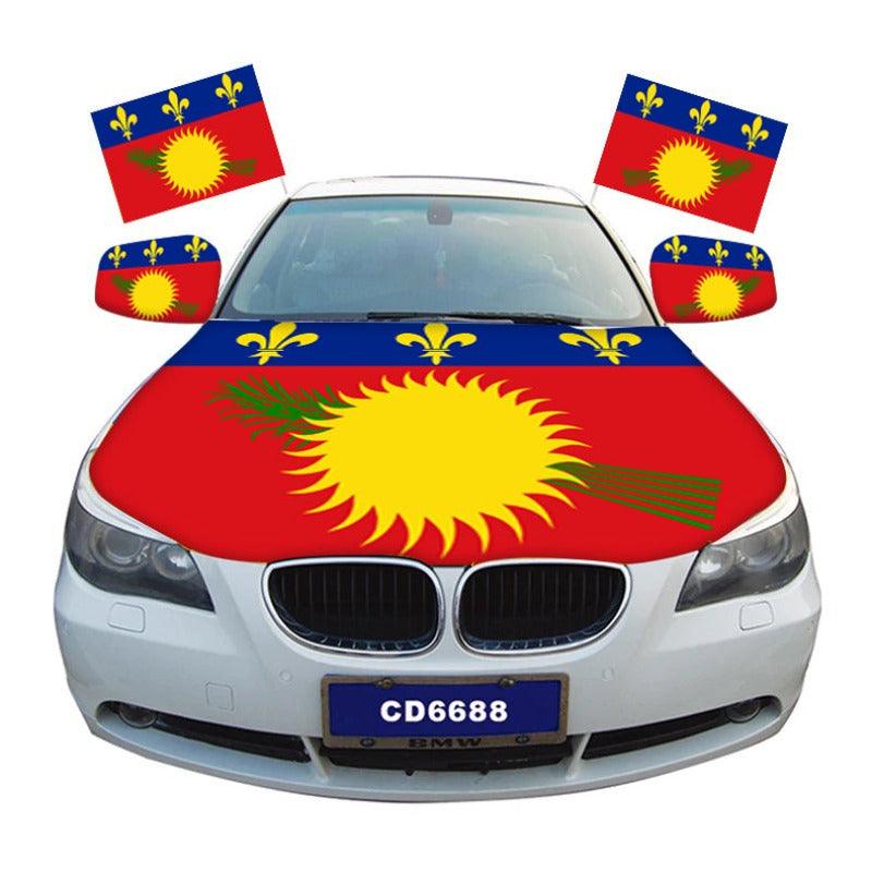 Guadeloupe Flag Car Hood-Globe Flags