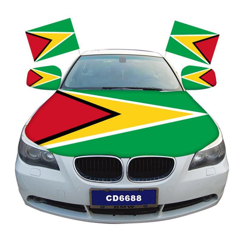 Guyana Flag Car Hood-Globe Flags